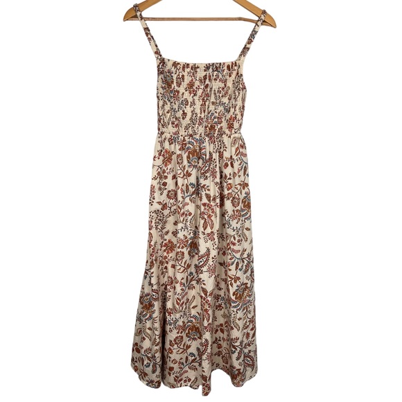 Old Navy Dresses & Skirts - Old Navy Floral Cream Midi Open Back Smocked Aline Boho Vacation Parisian Dress
